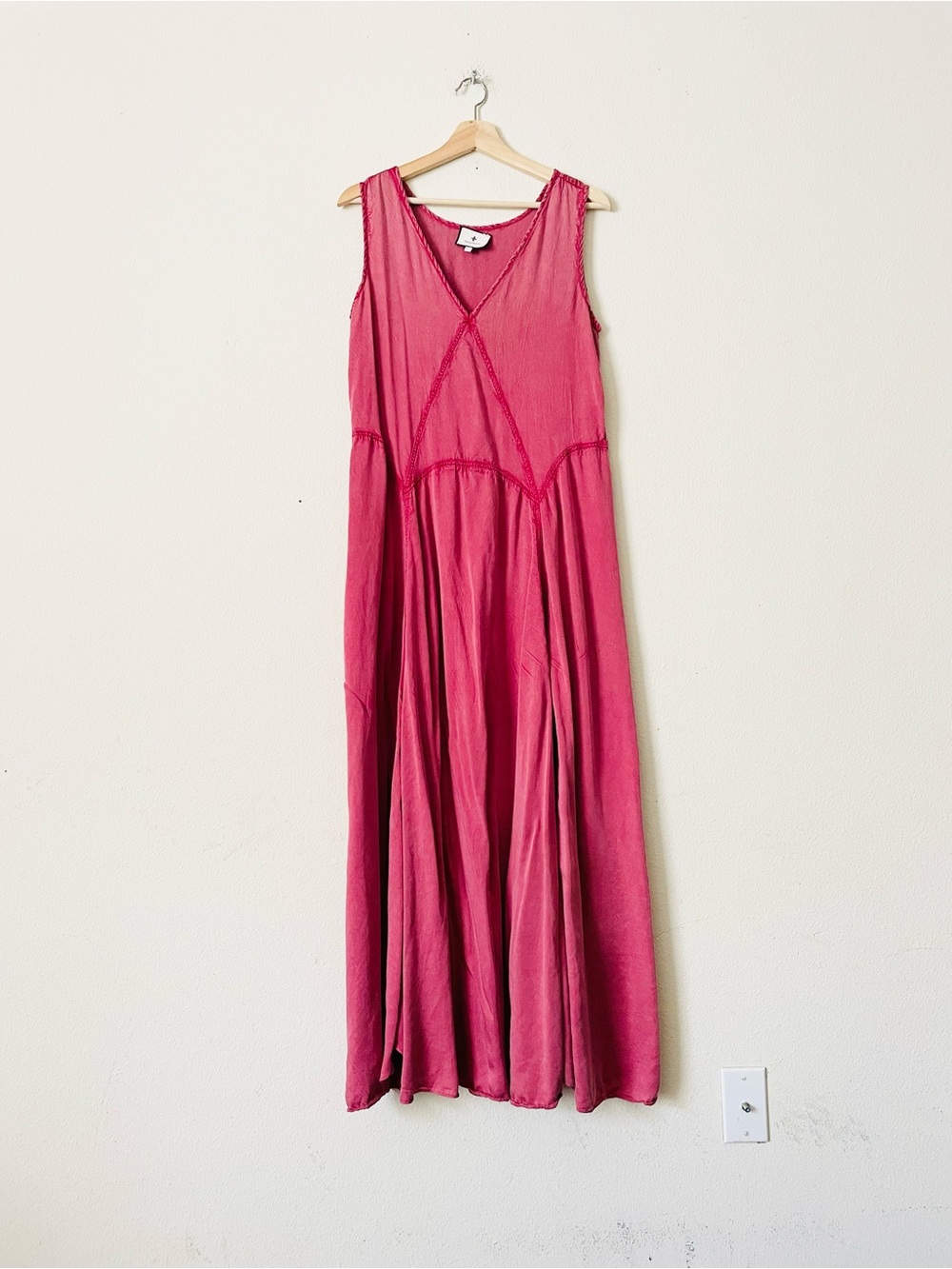 Tuckernuck LARGE dark pink modal Vneck Aline maxi dress